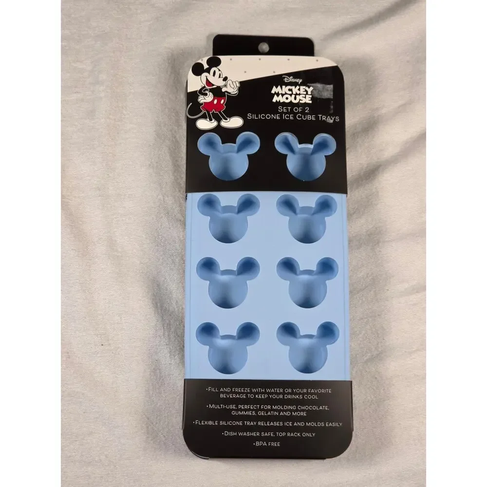 Disney Mickey Mouse Blue Ice Cube Tray 2-Pack NEW